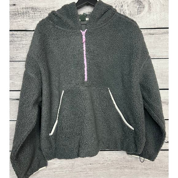 NWT Ladies Wild Fable Gray and Purple Sherpa Hooded Pullover - XXL - Picture 1 of 2